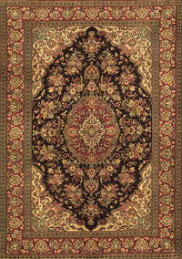 Medallion Brown Traditional Rug, tr1721brn