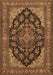 Medallion Brown Traditional Rug, tr1721brn