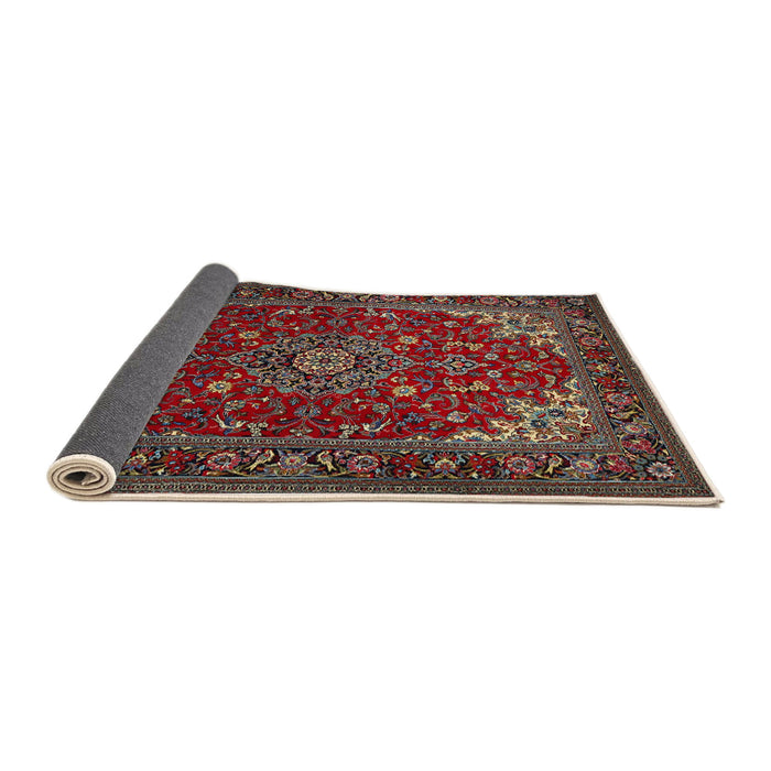 Sideview of Traditional Saffron Red Medallion Rug, tr1722
