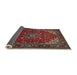 Sideview of Traditional Saffron Red Medallion Rug, tr1722