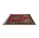 Sideview of Machine Washable Traditional Saffron Red Rug, wshtr1722