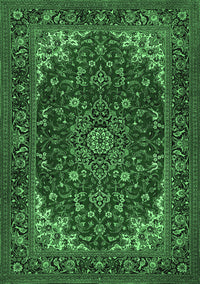 Medallion Emerald Green Traditional Rug, tr1722emgrn