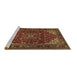 Sideview of Machine Washable Medallion Brown Traditional Rug, wshtr1722brn