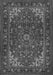 Serging Thickness of Machine Washable Medallion Gray Traditional Rug, wshtr1722gry