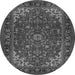 Square Medallion Gray Traditional Rug, tr1722gry