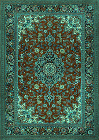 Medallion Turquoise Traditional Rug, tr1722turq