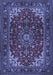 Medallion Blue Traditional Rug, tr1722blu