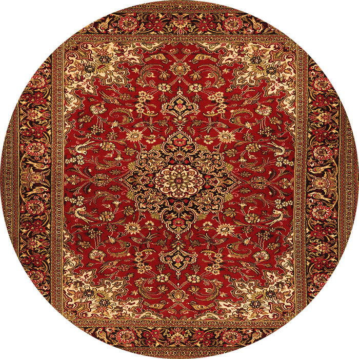 Square Medallion Orange Traditional Rug, tr1722org