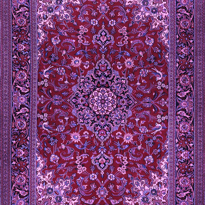 Machine Washable Medallion Purple Traditional Area Rugs, wshtr1722pur
