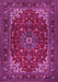 Machine Washable Medallion Pink Traditional Rug, wshtr1722pnk