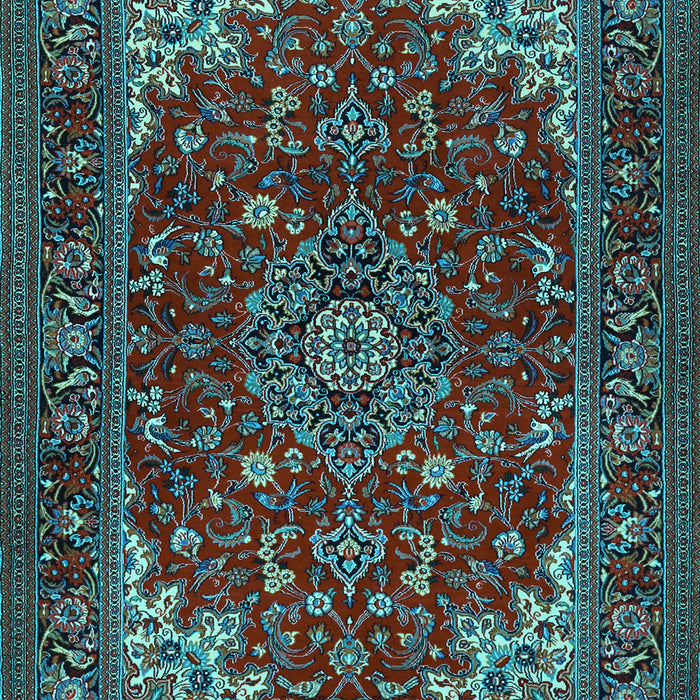 Medallion Light Blue Traditional Rug, tr1722lblu