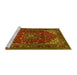 Sideview of Machine Washable Medallion Yellow Traditional Rug, wshtr1722yw