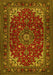 Medallion Yellow Traditional Rug, tr1722yw