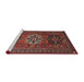 Sideview of Machine Washable Traditional Dark Almond Brown Rug, wshtr1723