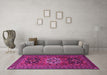 Machine Washable Persian Pink Traditional Rug in a Living Room, wshtr1723pnk