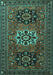 Machine Washable Persian Turquoise Traditional Area Rugs, wshtr1723turq