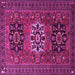 Square Machine Washable Persian Pink Traditional Rug, wshtr1723pnk