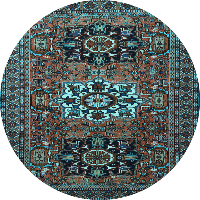 Round Persian Light Blue Traditional Rug, tr1723lblu