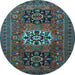 Round Persian Light Blue Traditional Rug, tr1723lblu