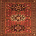 Serging Thickness of Persian Orange Traditional Rug, tr1723org
