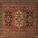 Square Persian Brown Traditional Rug, tr1723brn