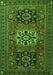 Serging Thickness of Machine Washable Persian Green Traditional Area Rugs, wshtr1723grn