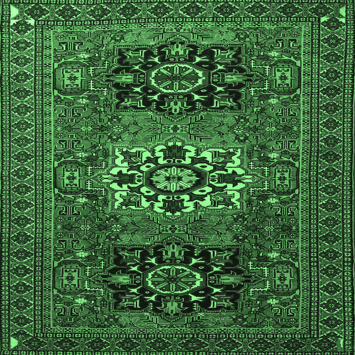 Square Persian Emerald Green Traditional Rug, tr1723emgrn