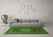 Machine Washable Persian Green Traditional Area Rugs in a Living Room,, wshtr1723grn