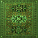 Round Machine Washable Persian Green Traditional Area Rugs, wshtr1723grn