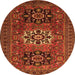 Square Persian Orange Traditional Rug, tr1723org