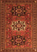 Serging Thickness of Machine Washable Persian Orange Traditional Area Rugs, wshtr1723org