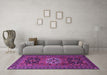 Machine Washable Persian Purple Traditional Area Rugs in a Living Room, wshtr1723pur