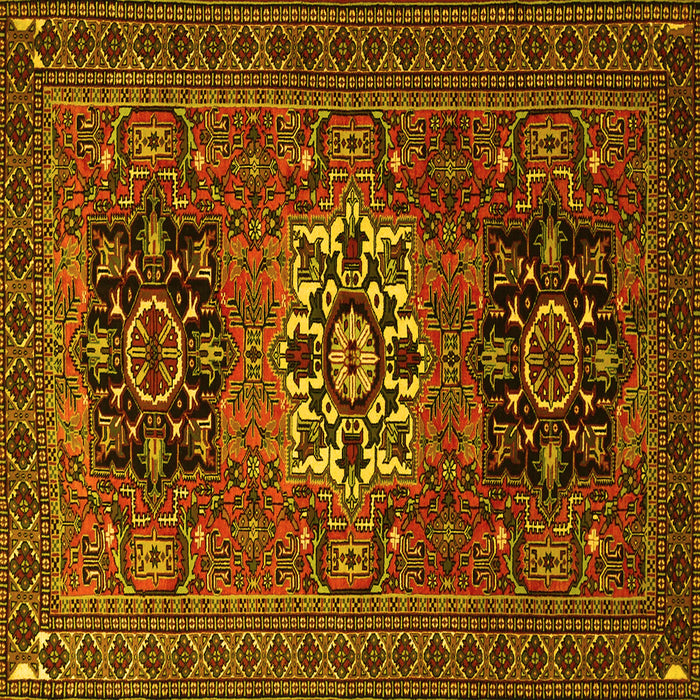 Square Persian Yellow Traditional Rug, tr1723yw