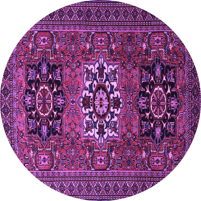Round Persian Purple Traditional Rug, tr1723pur