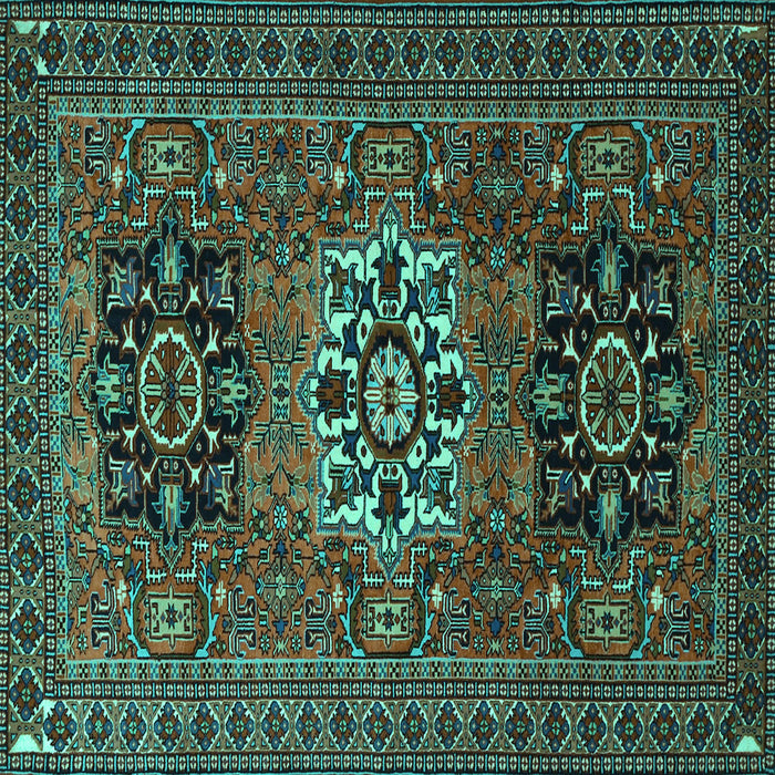 Square Persian Turquoise Traditional Rug, tr1723turq