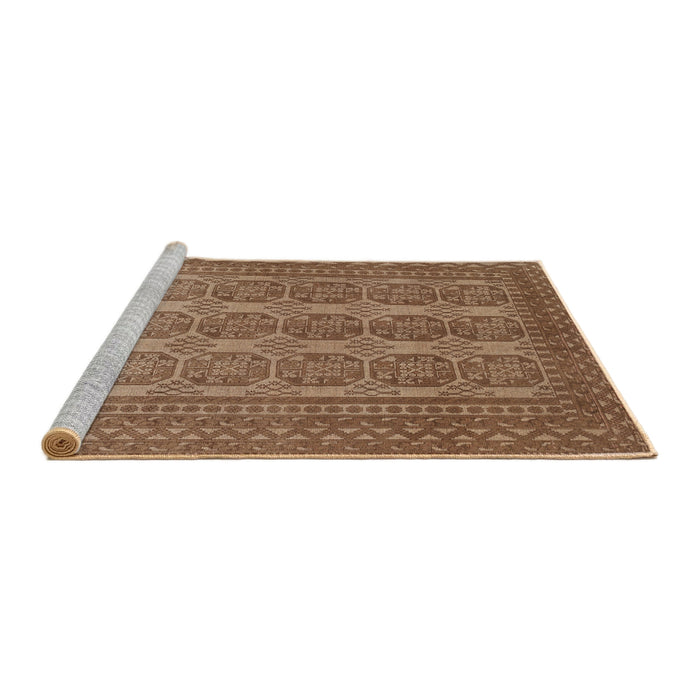 Sideview of Machine Washable Traditional Saddle Brown Rug, wshtr1724