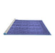 Sideview of Machine Washable Persian Blue Traditional Rug, wshtr1724blu