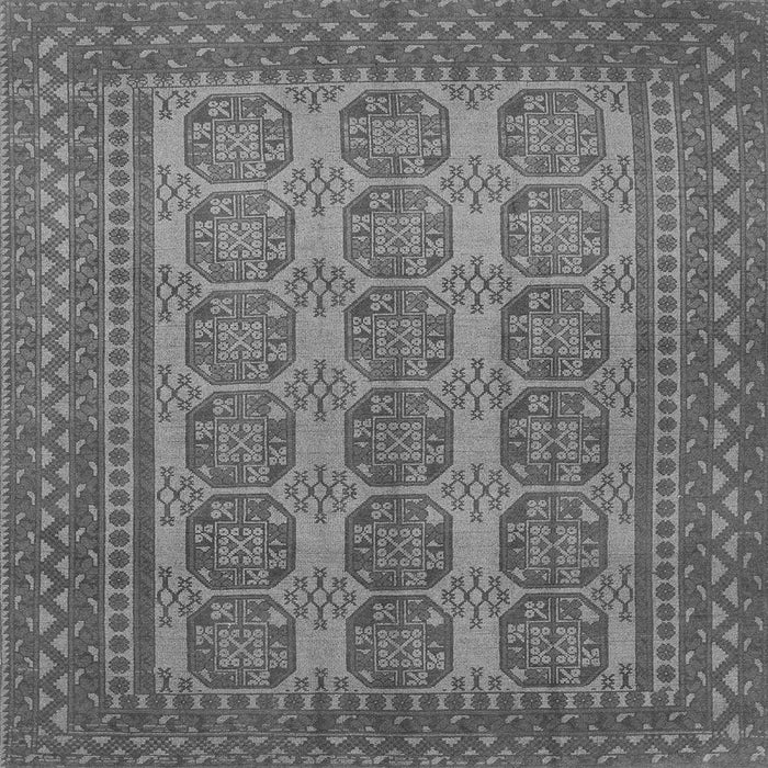 Round Machine Washable Persian Gray Traditional Rug, wshtr1724gry