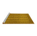 Sideview of Machine Washable Persian Yellow Traditional Rug, wshtr1724yw