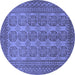 Round Persian Blue Traditional Rug, tr1724blu