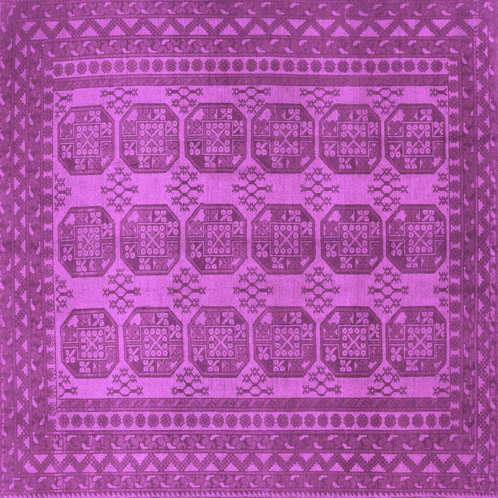 Square Machine Washable Persian Purple Traditional Area Rugs, wshtr1724pur
