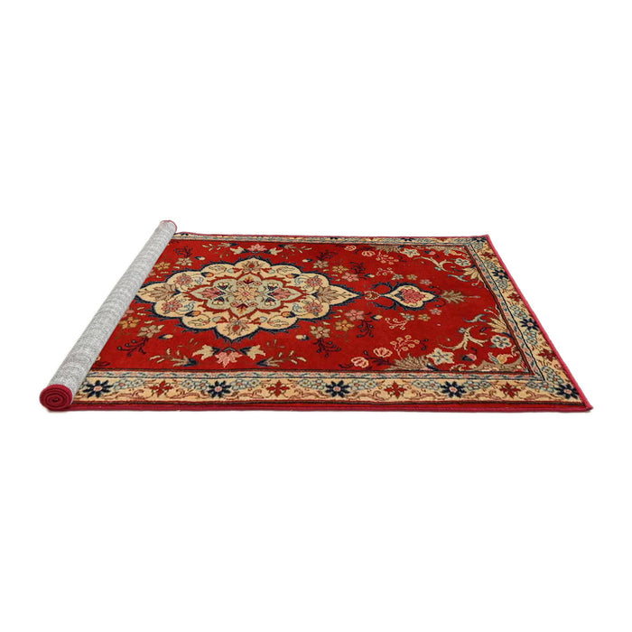 Sideview of Machine Washable Traditional Red Rug, wshtr1725
