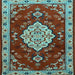 Square Machine Washable Persian Light Blue Traditional Rug, wshtr1725lblu