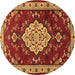 Round Persian Brown Traditional Rug, tr1725brn