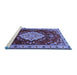 Sideview of Machine Washable Persian Blue Traditional Rug, wshtr1725blu