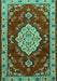 Machine Washable Persian Turquoise Traditional Area Rugs, wshtr1725turq