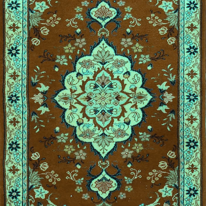 Machine Washable Persian Turquoise Traditional Area Rugs, wshtr1725turq