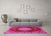 Machine Washable Persian Pink Traditional Rug in a Living Room, wshtr1725pnk