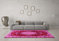 Machine Washable Persian Pink Traditional Rug, wshtr1725pnk