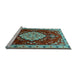 Sideview of Machine Washable Persian Light Blue Traditional Rug, wshtr1725lblu